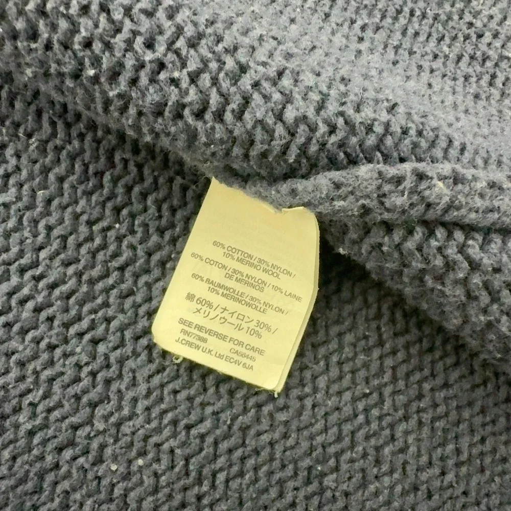 J.Crew Cardigan Womens M‎ Navy Blue Cotton Merino Wool Open Front Shawl Classic